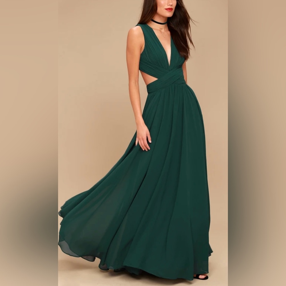 Lulus Maxi Vivid Imagination Green Dress NWOT Medium 💕